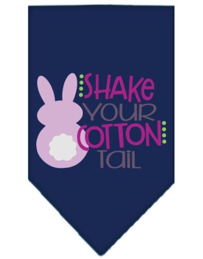 Shake Your Cotton Tail Screen Print Pet Bandana Navy Blue large