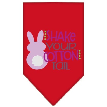 Shake Your Cotton Tail Screen Print Pet Bandana Red Large