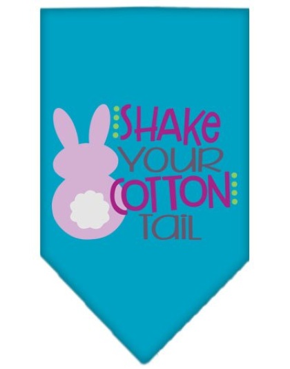 Shake Your Cotton Tail Screen Print Pet Bandana Turquoise Large