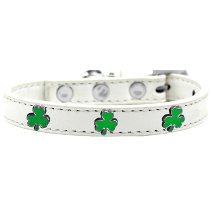 Shamrock Widget Dog Collar White Size 10