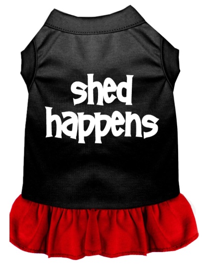 Shed Happens Screen Print Dress Black with Red Lg