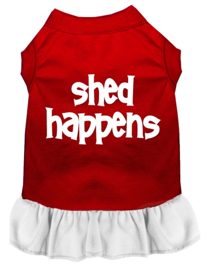 Shed Happens Screen Print Dress Red with White Lg