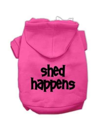 Shed Happens Screen Print Pet Hoodies Bright Pink Size Lg