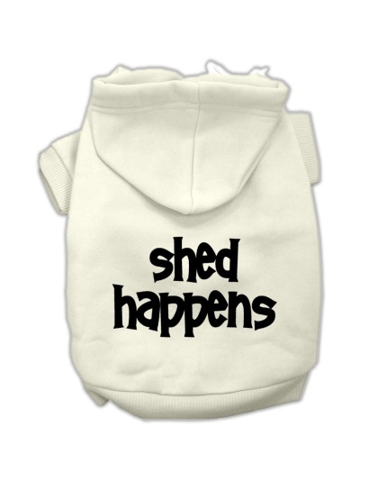 Shed Happens Screen Print Pet Hoodies Cream Size Lg