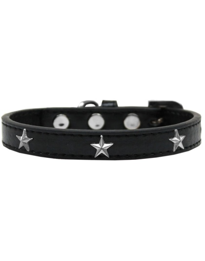 Silver Star Widget Dog Collar Black Size 10