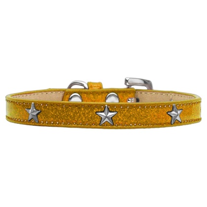 Silver Star Widget Dog Collar Gold Ice Cream Size 10