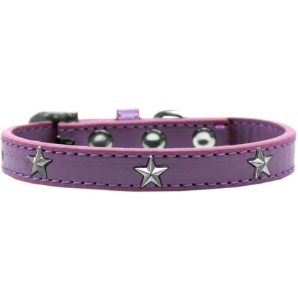 Silver Star Widget Dog Collar Lavender Size 10