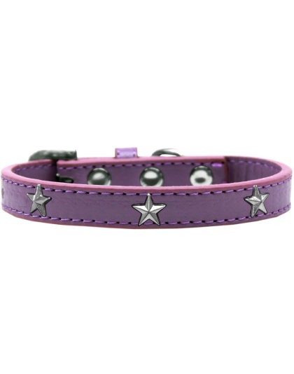 Silver Star Widget Dog Collar Lavender Size 10