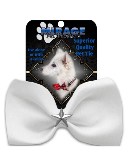 Silver Star Widget Pet Bowtie White