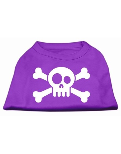 Skull Crossbone Screen Print Shirt Purple Lg