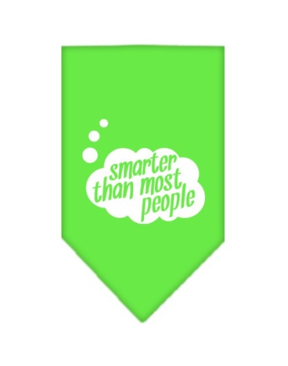 Smarter then most People Screen Print Bandana Lime Green Large