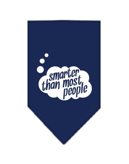 Smarter then most People Screen Print Bandana Navy Blue large