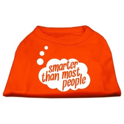 Smarter then Most People Screen Printed Dog Shirt Orange Lg