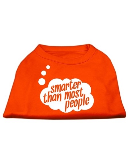 Smarter then Most People Screen Printed Dog Shirt Orange Lg