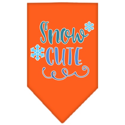 Snow Cute Screen Print Bandana Orange Large