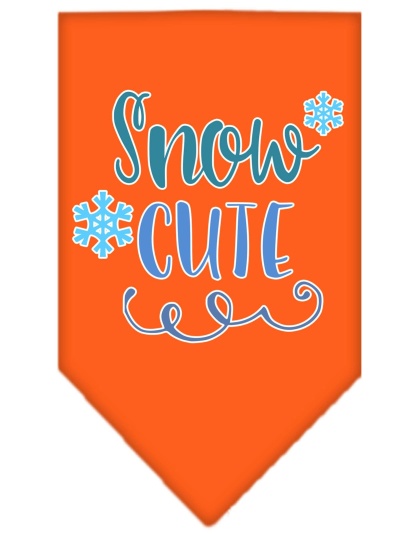 Snow Cute Screen Print Bandana Orange Large