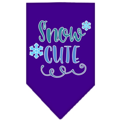 Snow Cute Screen Print Bandana Purple Large