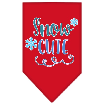 Snow Cute Screen Print Bandana Red Large