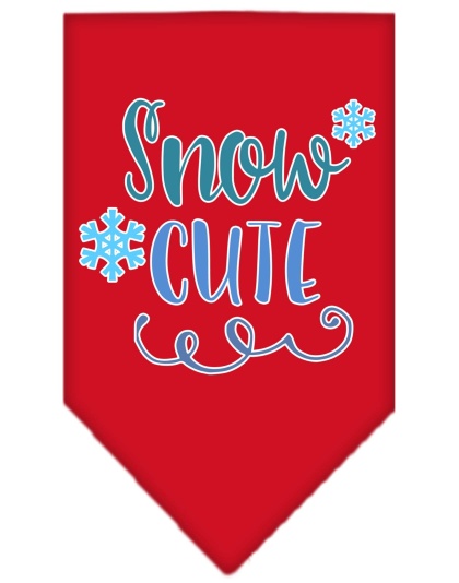 Snow Cute Screen Print Bandana Red Large