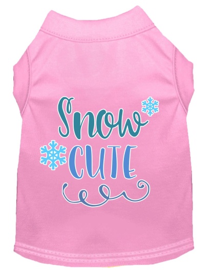 Snow Cute Screen Print Dog Shirt Light Pink Lg