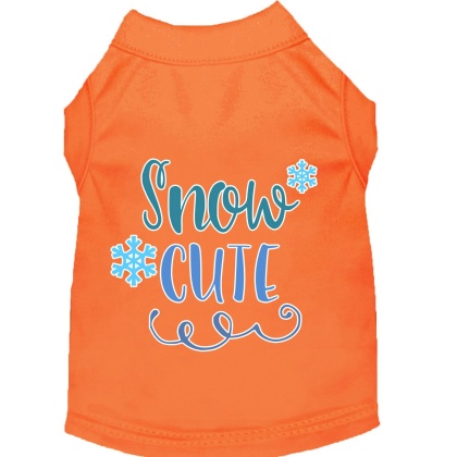 Snow Cute Screen Print Dog Shirt Orange Lg