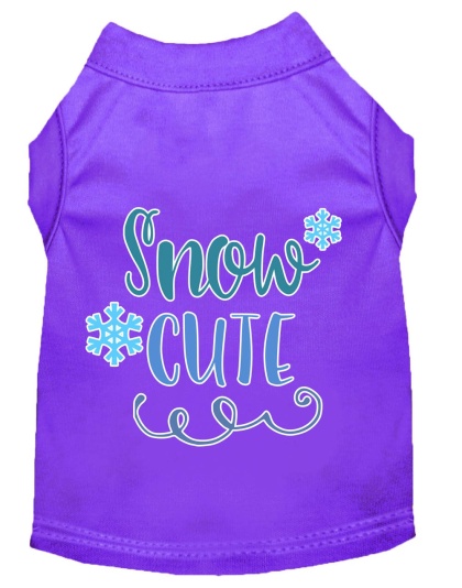 Snow Cute Screen Print Dog Shirt Purple Lg