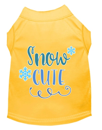 Snow Cute Screen Print Dog Shirt Yellow Lg