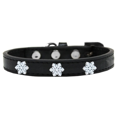 Snowflake Widget Dog Collar Black Size 10