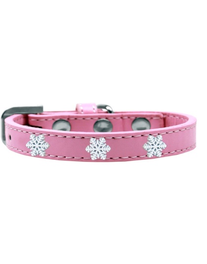 Snowflake Widget Dog Collar Light Pink Size 10