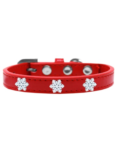 Snowflake Widget Dog Collar Red Size 10