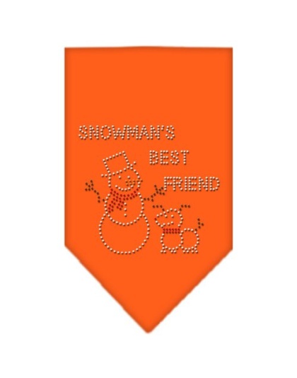 Snowman's Best Friend Rhinestone Bandana Orange Large