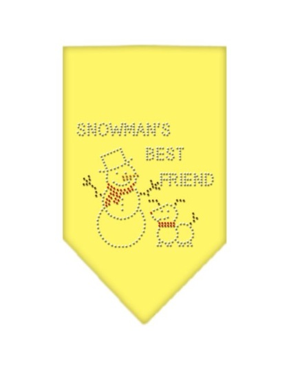 Snowman's Best Friend Rhinestone Bandana Yellow Large