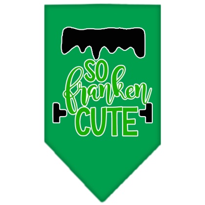 So Franken Cute Screen Print Bandana Emerald Green Large