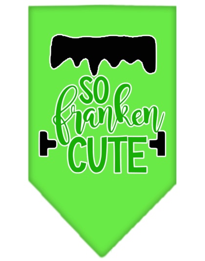 So Franken Cute Screen Print Bandana Lime Green Large