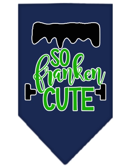 So Franken Cute Screen Print Bandana Navy Blue large