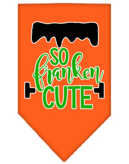 So Franken Cute Screen Print Bandana Orange Large