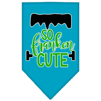 So Franken Cute Screen Print Bandana Turquoise Large