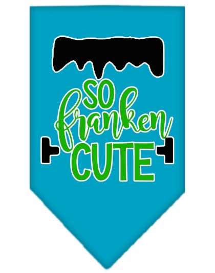 So Franken Cute Screen Print Bandana Turquoise Large