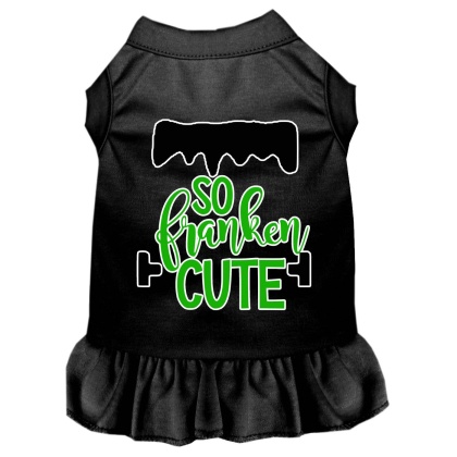 So Franken Cute Screen Print Dog Dress Black 4X