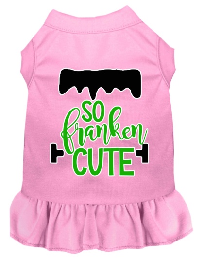 So Franken Cute Screen Print Dog Dress Light Pink 4X