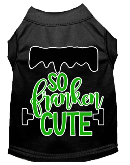 So Franken Cute Screen Print Dog Shirt Black Lg