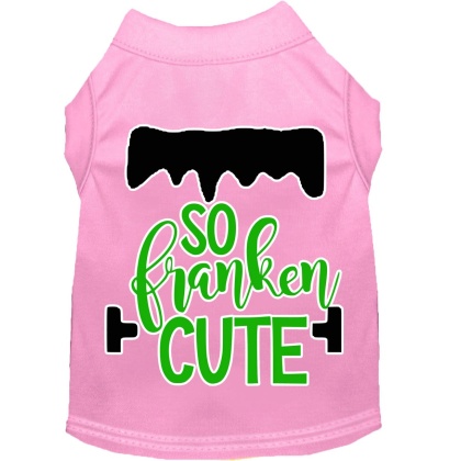 So Franken Cute Screen Print Dog Shirt Light Pink Lg