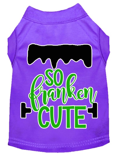 So Franken Cute Screen Print Dog Shirt Purple Lg