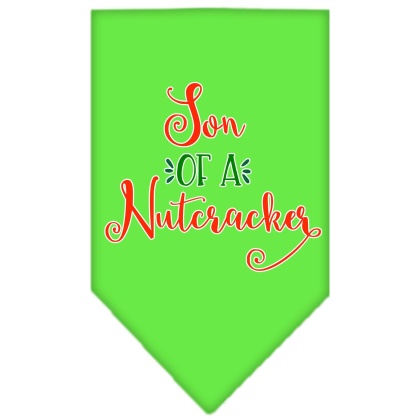 Son of a Nutcracker Screen Print Bandana Lime Green Large