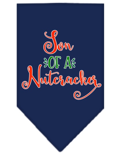 Son of a Nutcracker Screen Print Bandana Navy Blue large