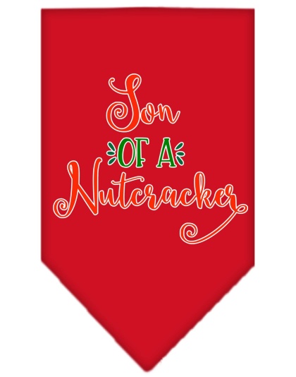 Son of a Nutcracker Screen Print Bandana Red Large