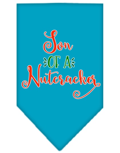 Son of a Nutcracker Screen Print Bandana Turquoise Large