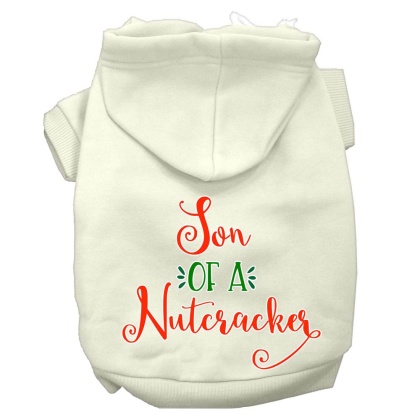 Son of a Nutcracker Screen Print Dog Hoodie Cream L