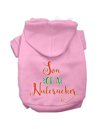 Son of a Nutcracker Screen Print Dog Hoodie Light Pink L