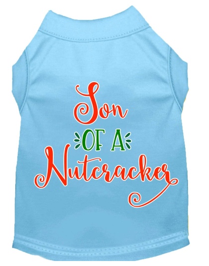 Son of a Nutcracker Screen Print Dog Shirt Baby Blue Lg